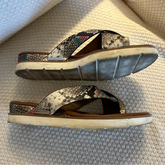 FRANCO SARTO Deja Colorful Snake Print Slip-on Flip Flop Sandals Size 8 - Picture 6 of 8